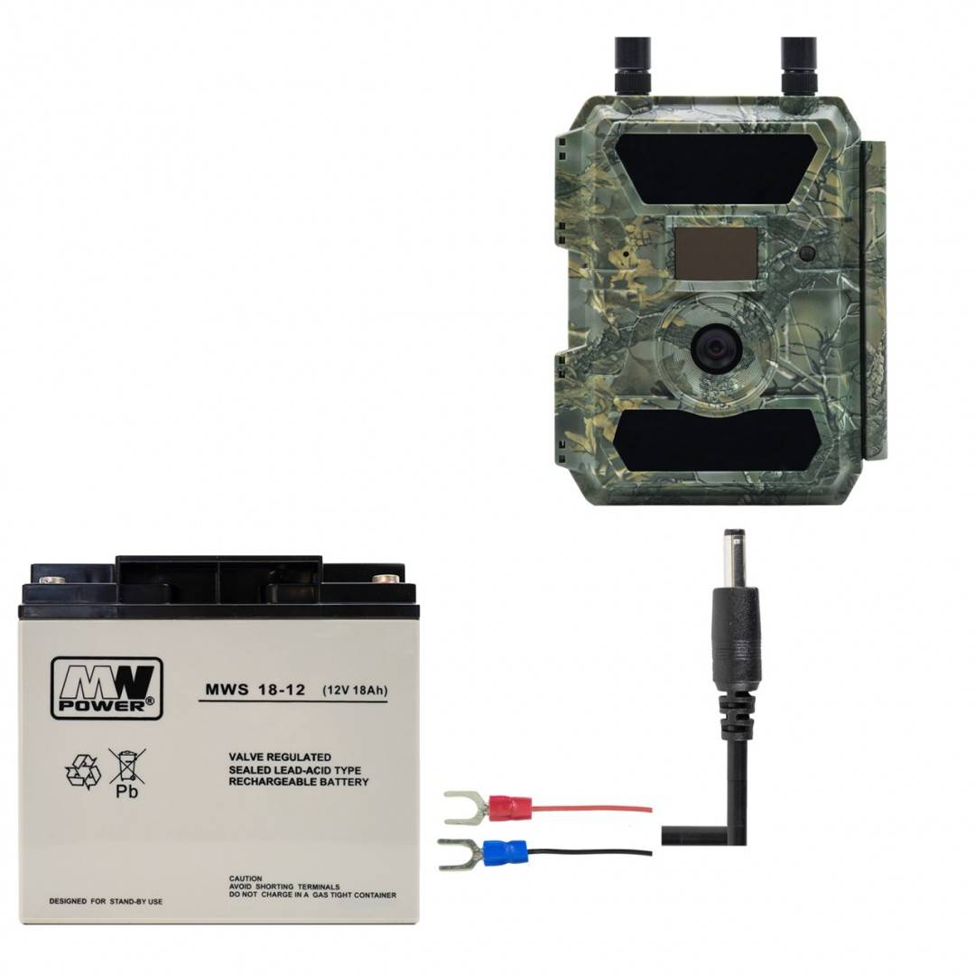 Kit camera vanatoare PNI Hunting 400C PRO 24MP cu acumulator 18Ah si cablu alimentare
