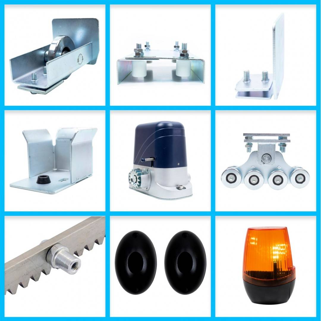 Kit complet automatizare porti autoportante PNI AP800D, motor, roti, fotocelule, telecomanda, lampa, 6 metri cremaliera, 3x2 m sina pentru o
