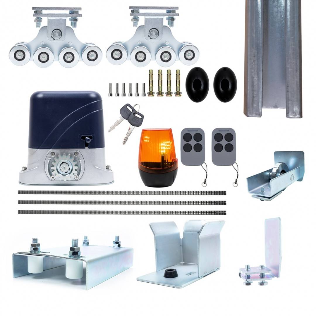 Kit complet automatizare porti autoportante PNI AP800D, motor, roti, fotocelule, telecomanda, lampa, 6 metri cremaliera, 3x2 m sina pentru o