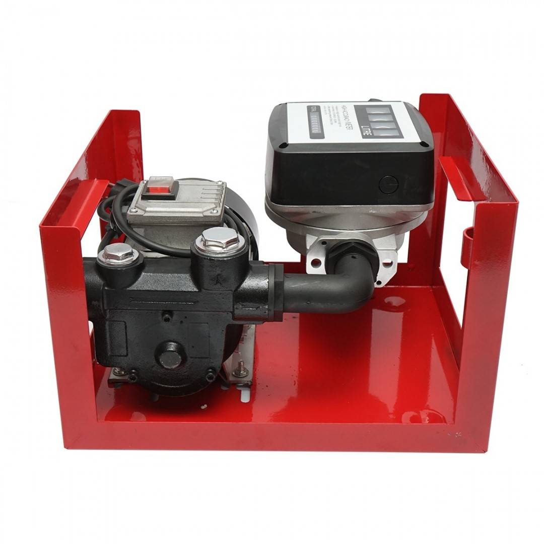 Kit pompa transfer motorina 220V 550W cu contor, furtun aspiratie 1,5m, furtun transfer 4m si pistol Breckner Germany