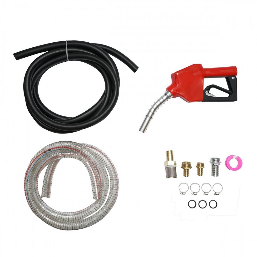 Kit pompa transfer motorina 220V 550W cu contor, furtun aspiratie 1,5m, furtun transfer 4m si pistol Breckner Germany