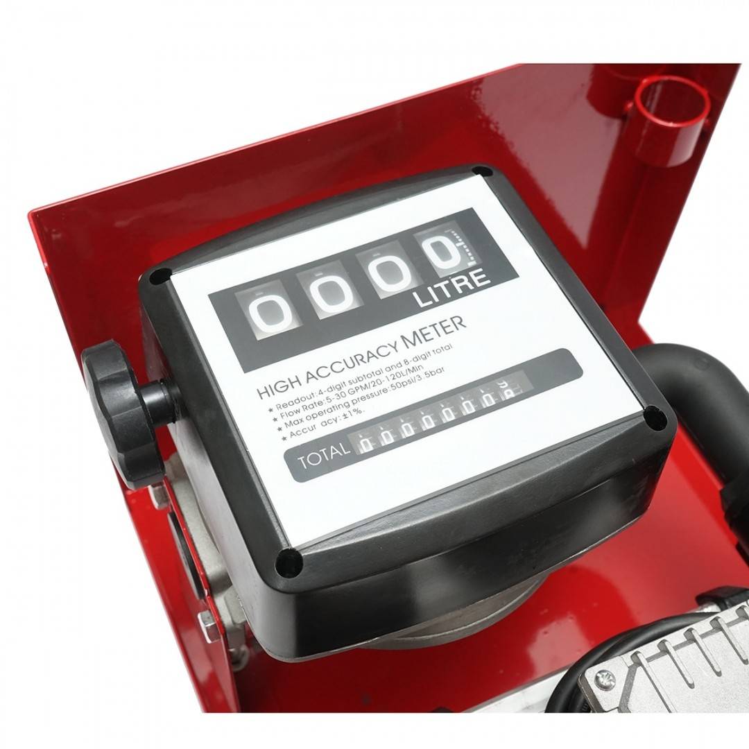 Kit pompa transfer motorina 220V 550W cu contor, furtun aspiratie 1,5m, furtun transfer 4m si pistol Breckner Germany