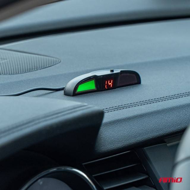Kit senzori parcare argintii, fi22, cu display LED-COB