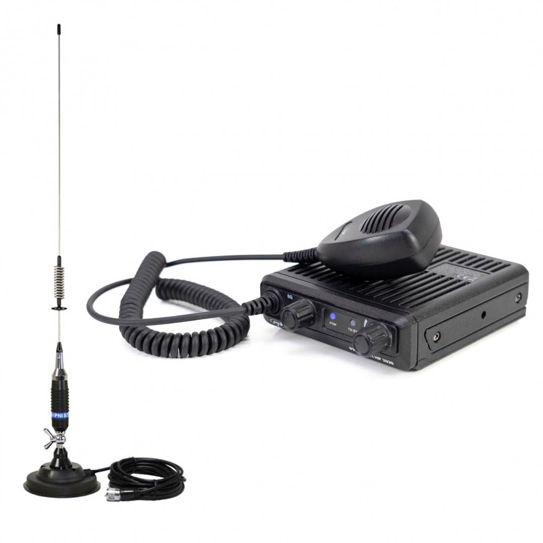 Kit Statie radio CB PNI Escort HP 2020 un singur canal 22 cu antena CB PNI S75 cu magnet