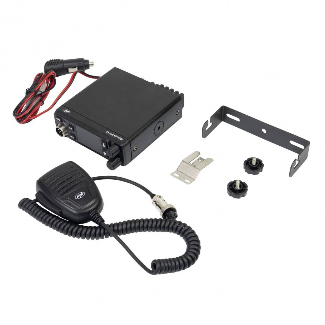 Kit Statie radio CB PNI Escort HP 5500 cu antena CB PNI ML29, 34 cm, cu baza magnetica, negru