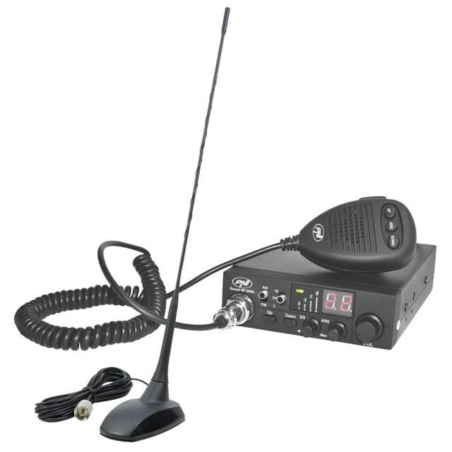 Kit Statie radio CB PNI ESCORT HP 8000L ASQ + Antena CB PNI Extra 48 cu magnet