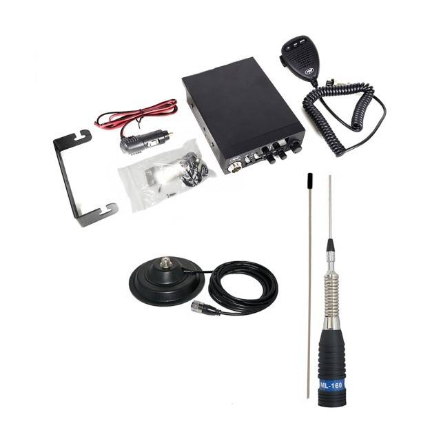 Kit Statie radio CB PNI ESCORT HP 8000L ASQ + Antena CB PNI ML160 cu magnet