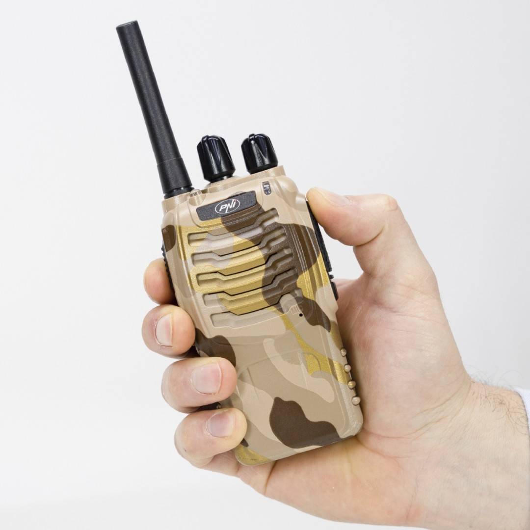 Kit Statii radio portabile PNI PMR R40 CAMO 0.5W, 16 canale, tonuri 50 CTCSS si 104 DCS, ASQ, TOT, monitor, set 6 bucati