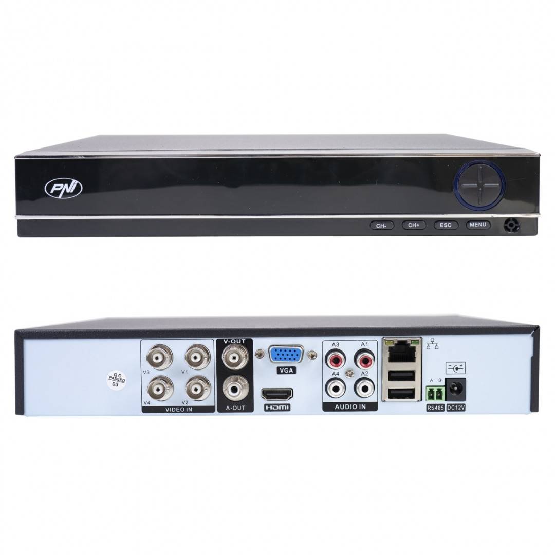 Kit supraveghere video AHD PNI House PTZ1300 Full HD cu 4 camere exterior 2MP, 1080P si PNI SafeHouse 1TB inclus