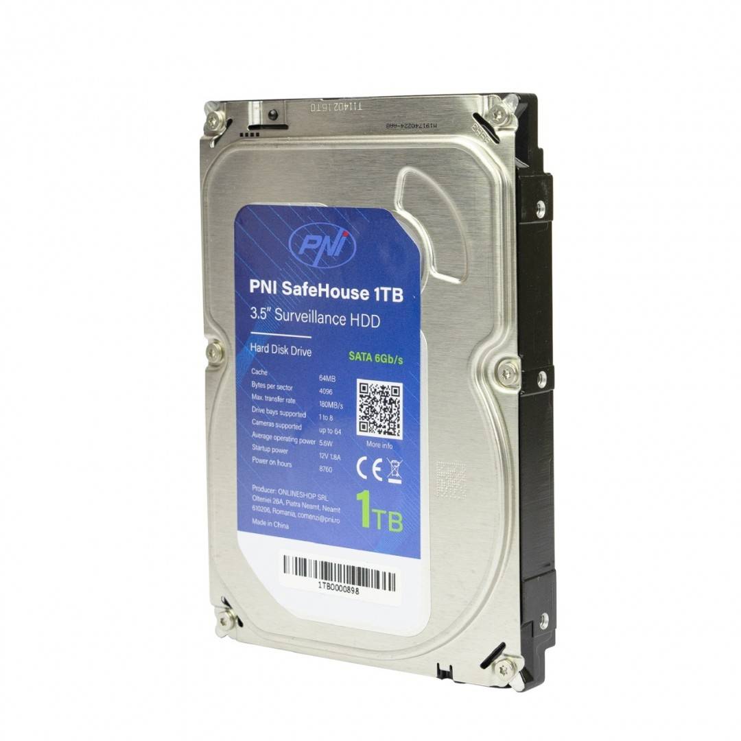 Kit supraveghere video AHD PNI House PTZ1300 Full HD cu 4 camere exterior 2MP, 1080P si PNI SafeHouse 1TB inclus