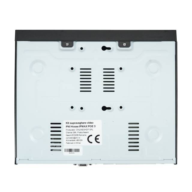 Kit supraveghere video PNI House IPMAX POE 3, NVR cu 4 porturi POE, ONVIF si 4 camere cu IP 3MP, de exterior, Power over Ethernet, detectie chip,