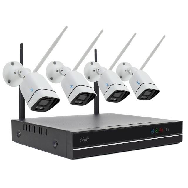 Kit supraveghere video PNI House WiFi660 NVR 8 canale si 4 camere wireless de exterior 3MP, P2P, IP66