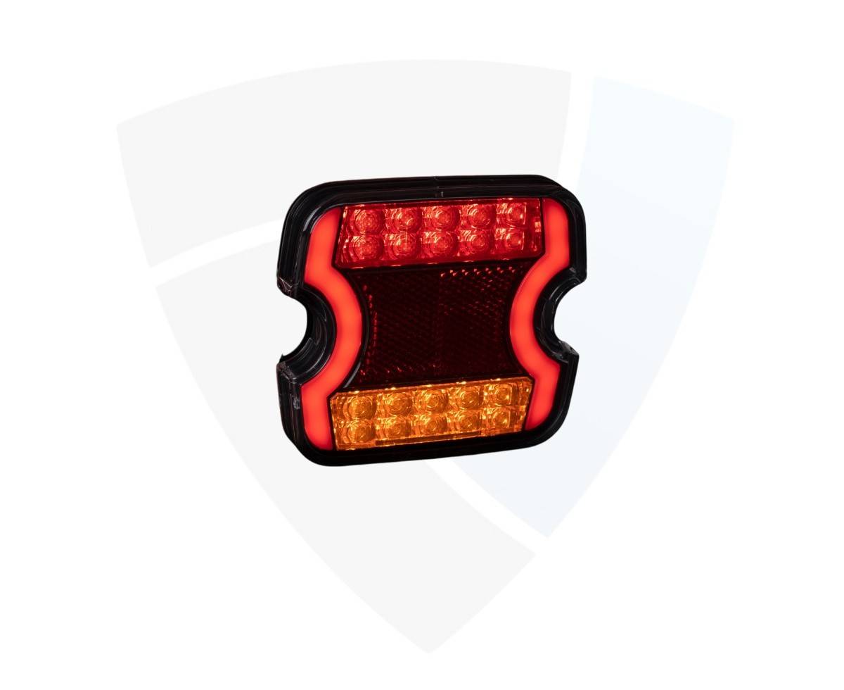 Lampă spate LED, stânga, 10-30V, pătrată, 4 funcții