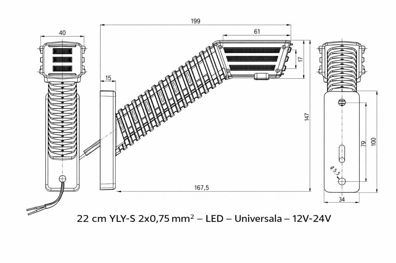 Lampa combinata de pozitie fata-spate-lateral Dreapta