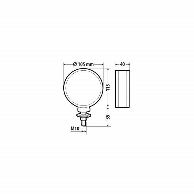 Lampa cu 2 functii - intermitenta si fixa (Rosu/Alb)