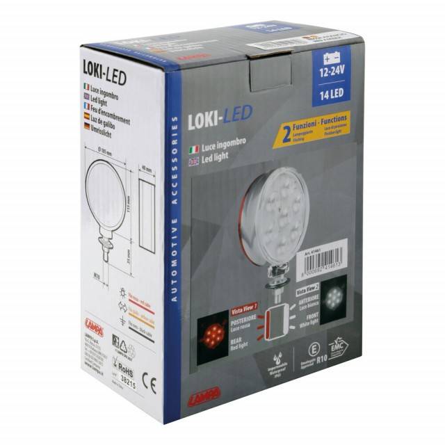 Lampa cu 2 functii - intermitenta si fixa (Rosu/Alb)
