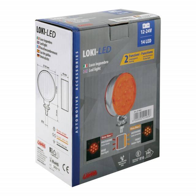 Lampa cu 2 functii - intermitenta si fixa (Rosu/Portocaliu)