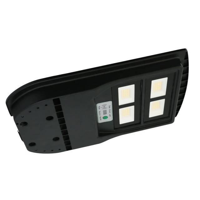 Lampa de iluminat stradal PNI SL210 100W, cu panou solar incorporat 10W, 6500K, 1000lm, 2 x acumulator 10Ah incorporat, senzor de miscare cu microunde