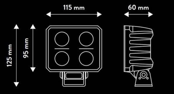 Lampa de lucru 40W 9-36V 4 led-uri 3000K, 4500K, 6000K