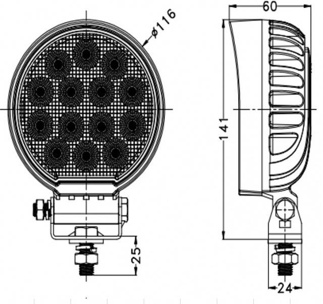 Lampa de lucru 56LED OSRAM, 56W, difuza, rotunda