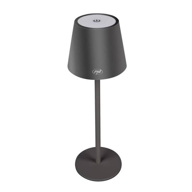 Lampa de masa PNI LT04B cu LED 2.5W, acumulator 1200 mAh, incarcare prin USB-C, 150 lumeni, lumina alba calda 3000K, culoare Negru