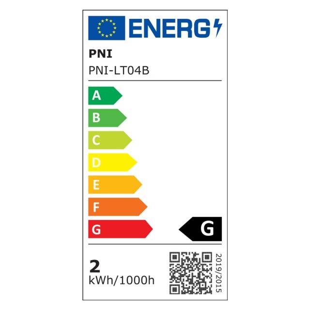 Lampa de masa PNI LT04B cu LED 2.5W, acumulator 1200 mAh, incarcare prin USB-C, 150 lumeni, lumina alba calda 3000K, culoare Negru