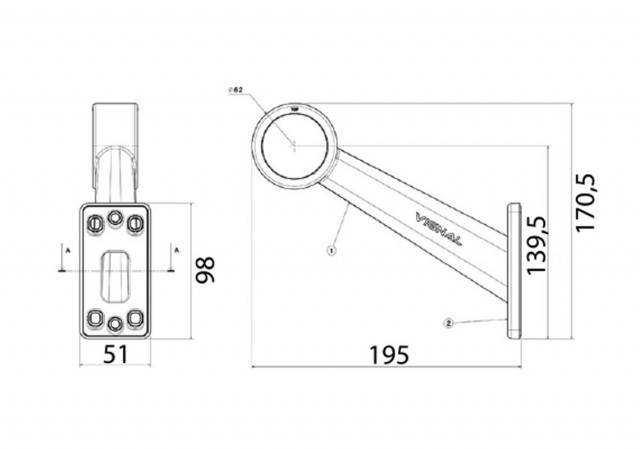 Lampa gabarit - brat lung VIGNAL