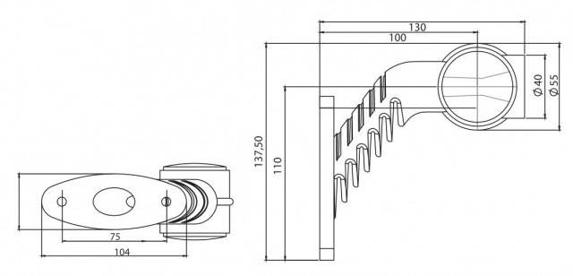 Lampa gabarit cu bec 3 culori dreapta 24V