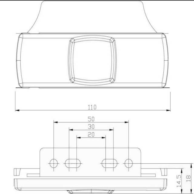 Lampa gabarit cu LED-uri, galbena, cu suport lateral FRISTOM