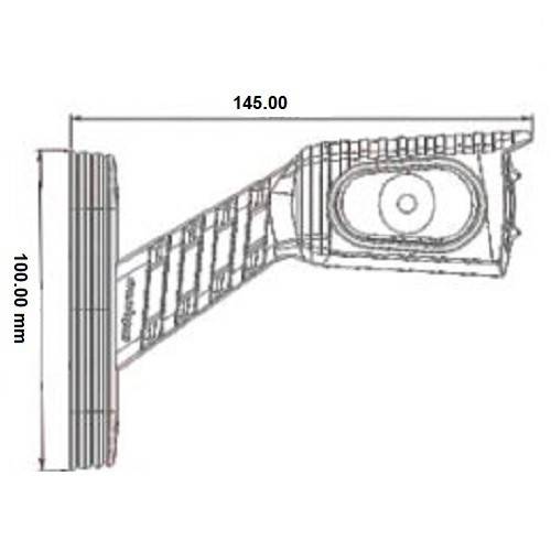 LAMPA GABARIT DREAPTA 145 x 100 mm