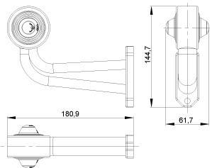 Lampa gabarit LED alb-rosu dreapta HORPOL