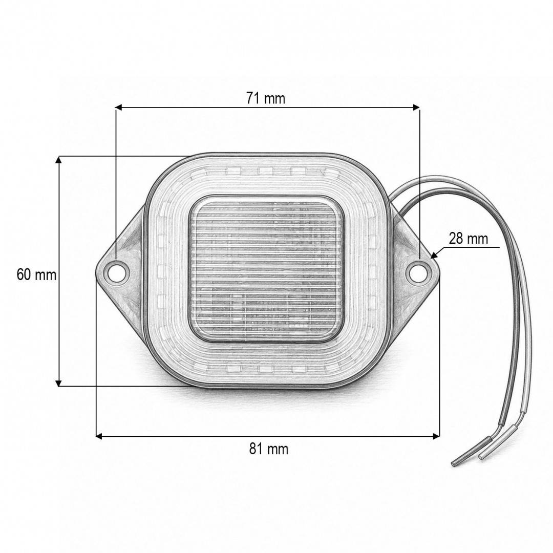 Lampa laterala LED patrata 24 SMD, 12-24V, galben, 60x60mm Breckner Germany