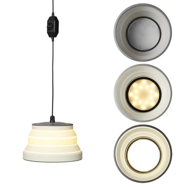 Lampa LED cu suspendare pliabila silicon alb FI 15cm 16 LED-uri
