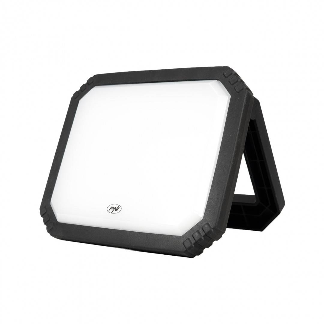 Lampa LED de lucru PNI LW10 10W, portabila, reincarcabila, cu acumulator 2 x 18650 4000mAh, 6500K, IP54, 700 lm, 2 niveluri luminozitate