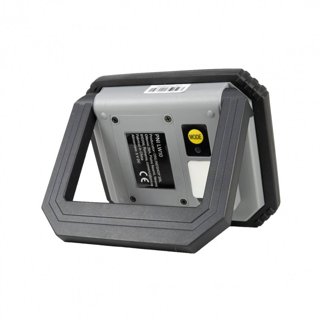 Lampa LED de lucru PNI LW10 10W, portabila, reincarcabila, cu acumulator 2 x 18650 4000mAh, 6500K, IP54, 700 lm, 2 niveluri luminozitate