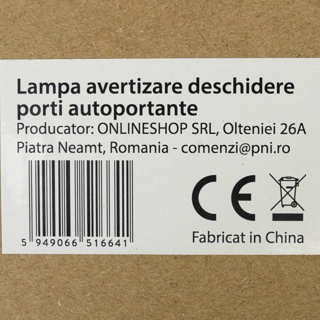 Lampa LED de semnalizare deschidere poarta PNI LMP130, 12-265V, intermitenta, pentru porti autoportante, IP54