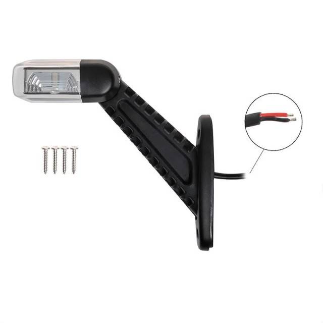 Lampa LED marcaj lateral cu suport STANGA rosu-alb 100MM