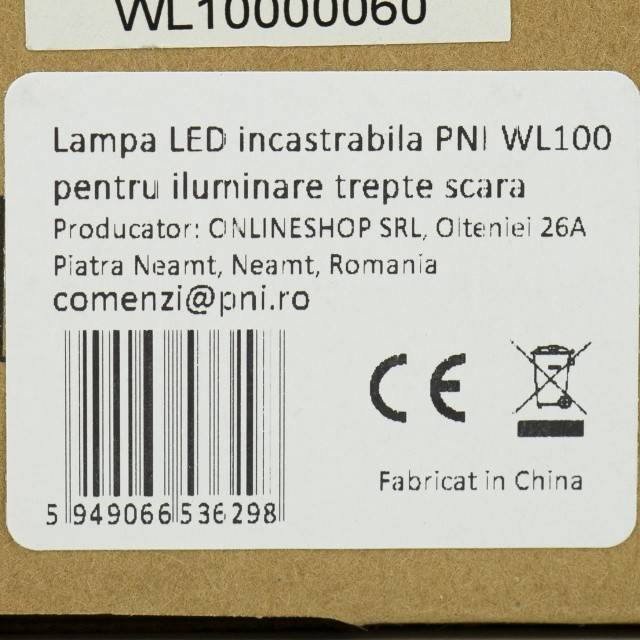 Lampa LED PNI WL100 pentru iluminare trepte scara, montaj incastrat, cu senzor de miscare, senzor de lumina, culoare lumina reglabila, intensitate