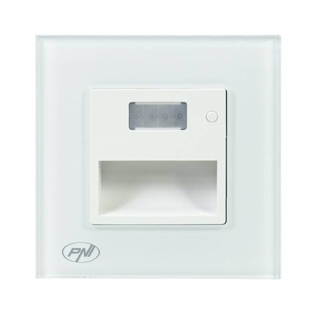 Lampa LED PNI WL100 pentru iluminare trepte scara, montaj incastrat, cu senzor de miscare, senzor de lumina, culoare lumina reglabila, intensitate