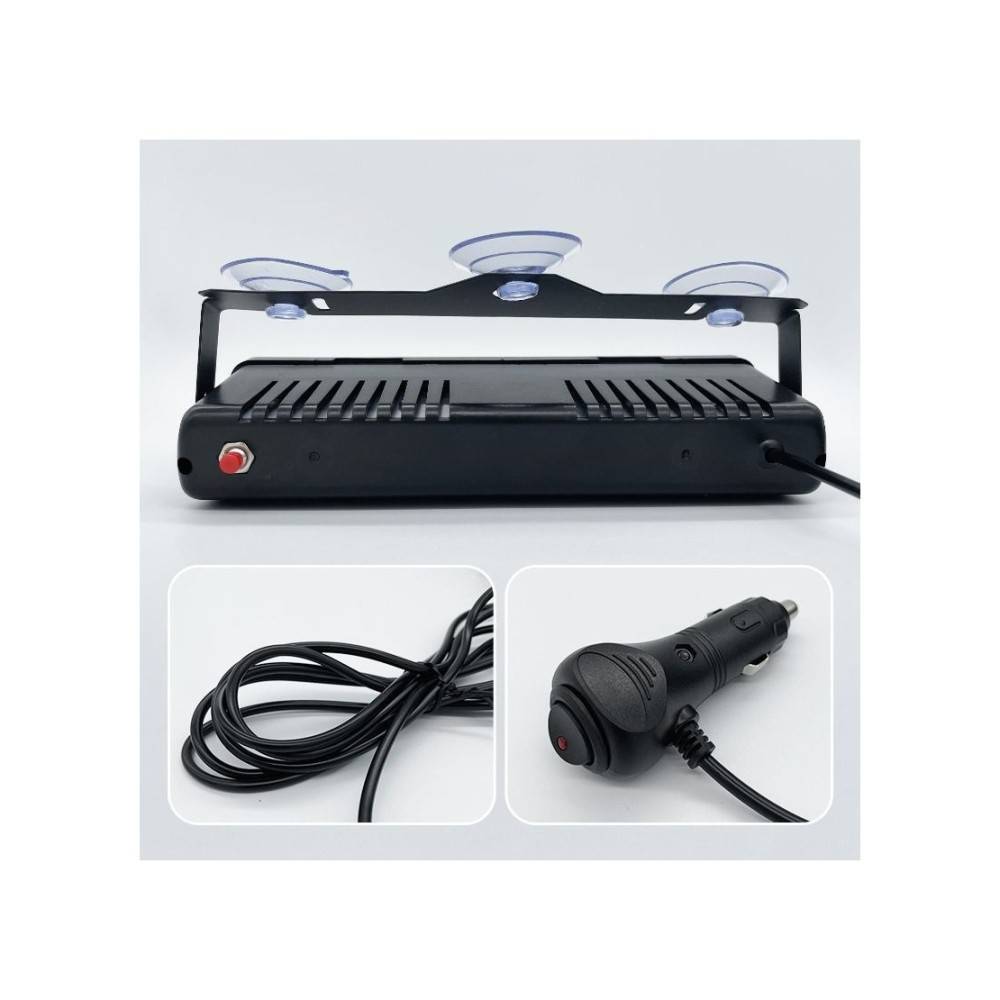 Lampa LED stroboscopica auto parbriz 24 LED 12V portocaliu cu ventuze si 18 moduri