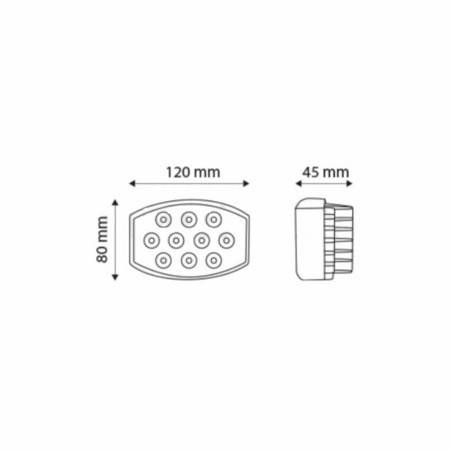 Lampa lucru 120x80, 10 LED-uri, 9-30V, 30W