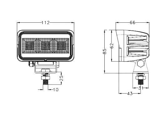 Lampa lucru 62/112/66 mm , 60W