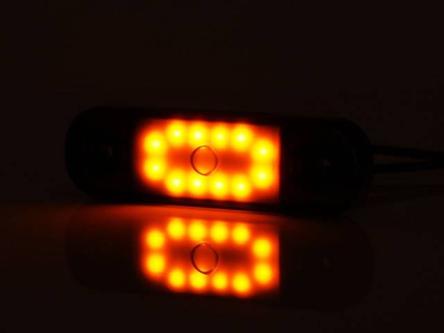 Lampa marcaj BLACK cu lumina portocalie 12 LEDURI 12/24V