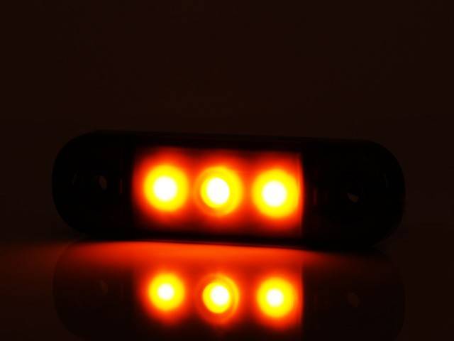 Lampa marcaj BLACK cu lumina portocalie 3 LEDURI 12/24V
