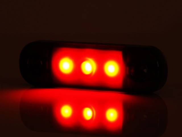 Lampa marcaj BLACK cu lumina rosie 3 LEDURI 12/24V