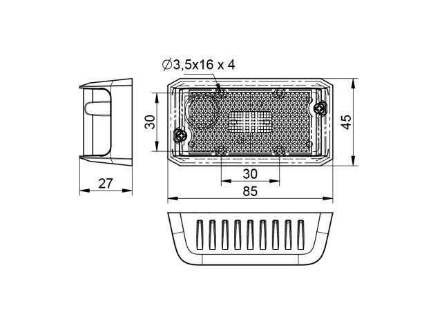 Lampa marcaj fata 12/24V portocalie DOBPLAST