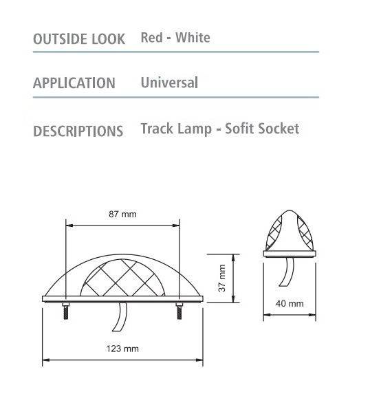 Lampa marcaj lateral alb-rosu LED