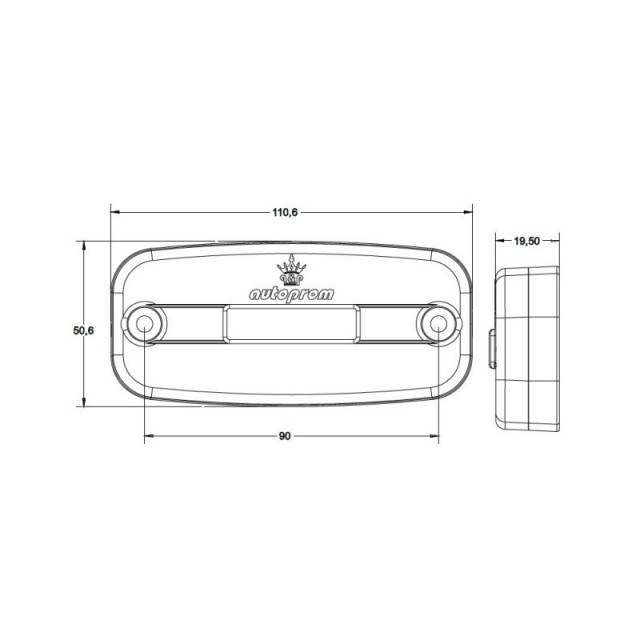 Lampa marcaj lateral cu suport 12V