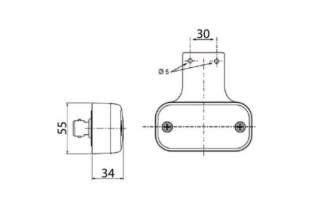 Lampa marcaj lateral cu suport 24V - VIGNAL