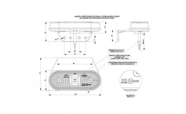 Lampa marcaj lateral cu suport HORPOL